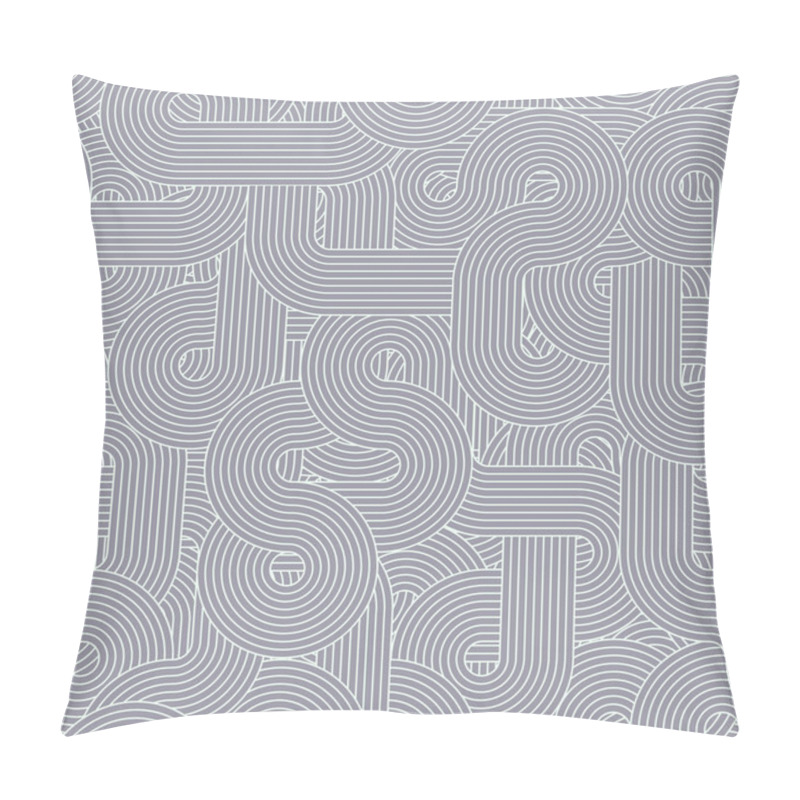 Personality  Round Lines Pattern Gray Pillow Covers