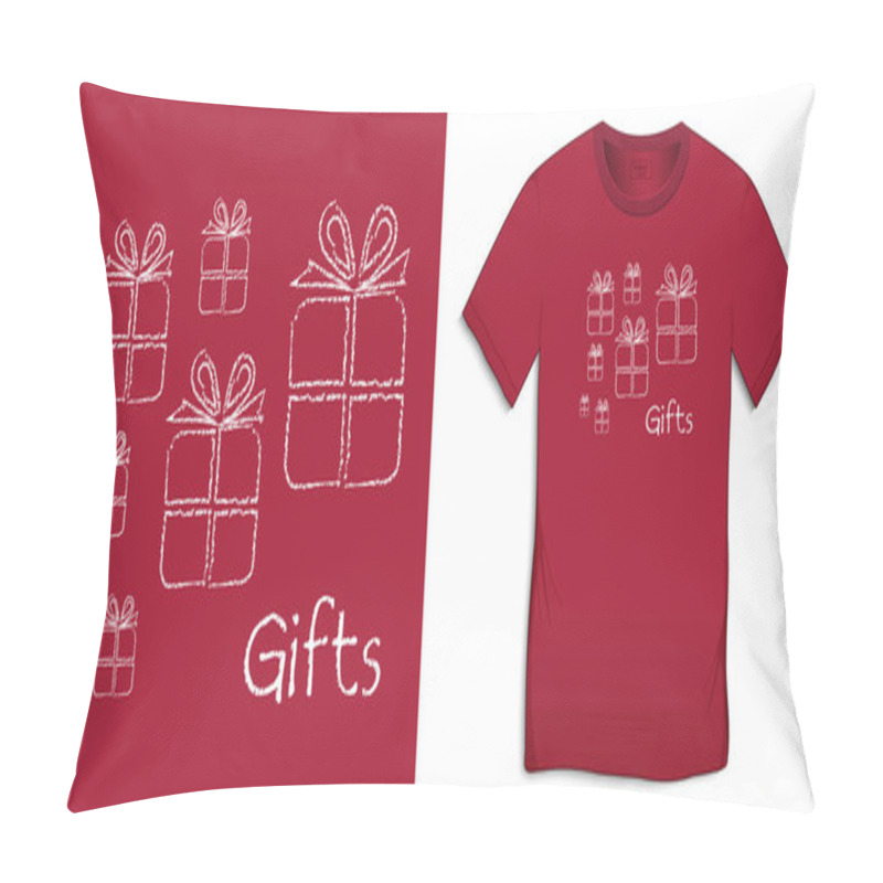 Personality  Gift Chalk Pattern, Christmas Motif Image, Graphic Design For T-shirts Vector Pillow Covers