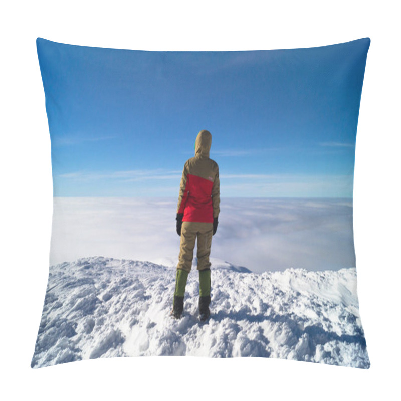 Personality  Winter Adventures. Map Of The Carpathians. Carpathians. Ukraine.Girl In The Mountains. Climber On Top. Deushka From The Back. Tourist From The Back. Climber Looks At The Clouds. Above The Clouds. Clouds And Snow. Clouds Underfoot. Above The Clouds. T Pillow Covers