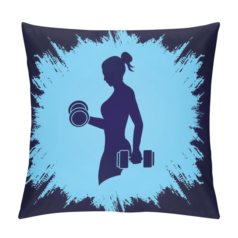 Personality  Woman Exercise With Dumbbell Pillow Covers