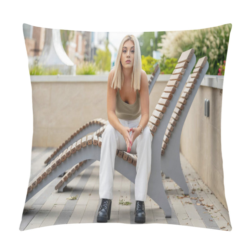 Personality  A Beautiful Young Woman Strolls Through Her Quaint Small Town, Basking In The Warmth Of Spring. Surrounded By Blooming Flowers And Fresh Air, She Radiates Joy, Enjoying The Peaceful Solitude. Pillow Covers