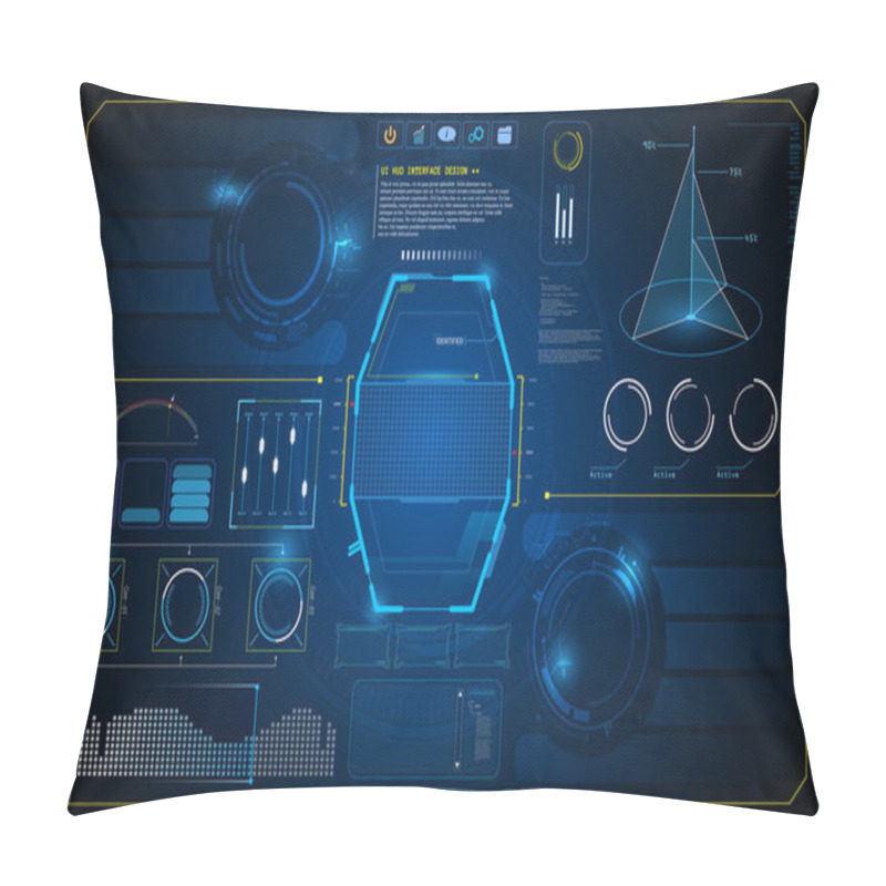 Personality  HUD Interface UI Future Background  Pillow Covers