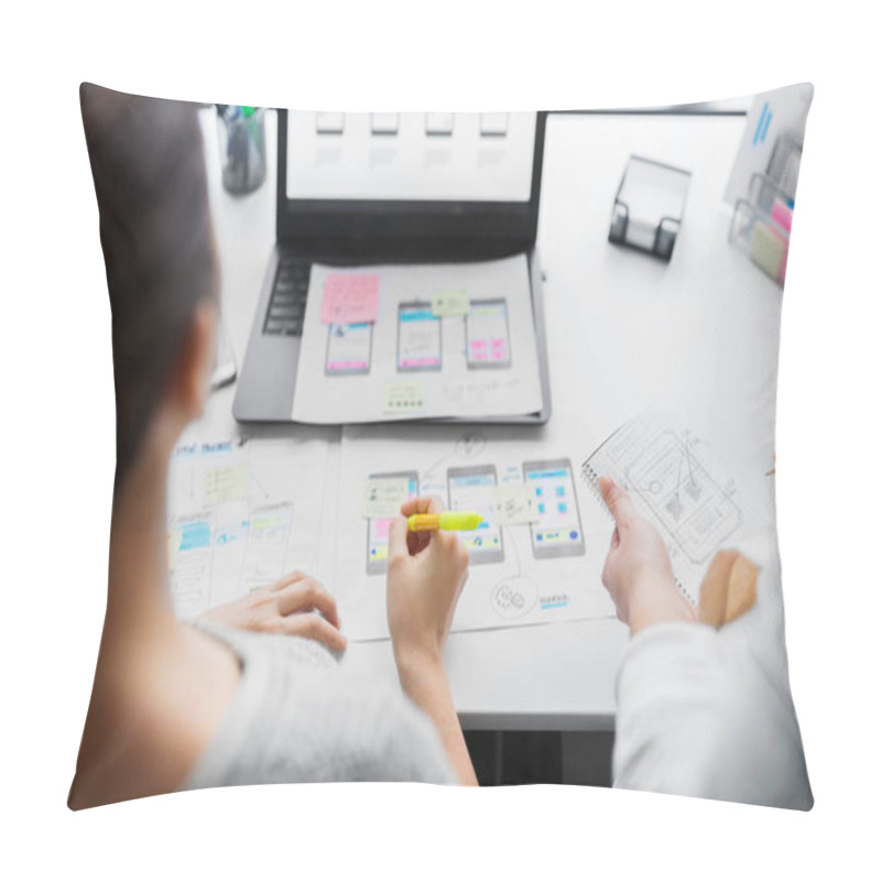 Personality  Web Designers Working On User Interface Project Pillow Covers