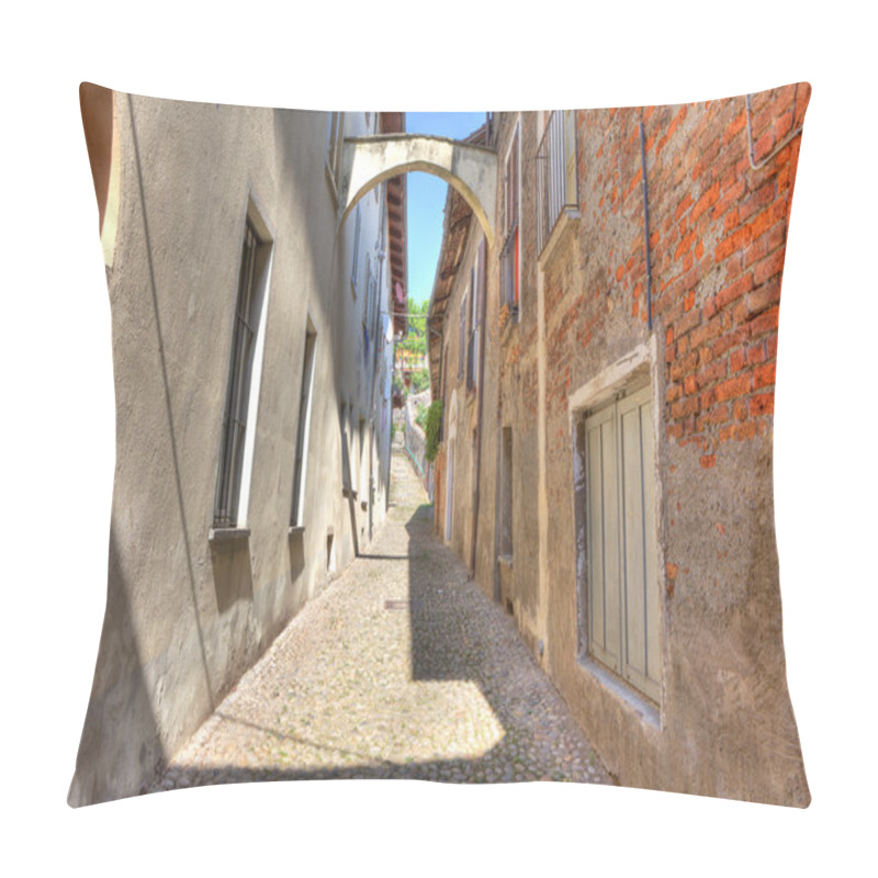 Personality  Old Narrow Street Amont Ancient Houses In Avigliana, Italy. Pillow Covers