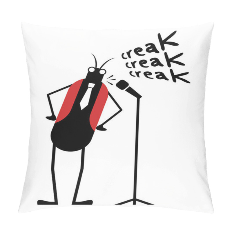 Personality  Funny Cricket Insect Illustration Pillow Covers