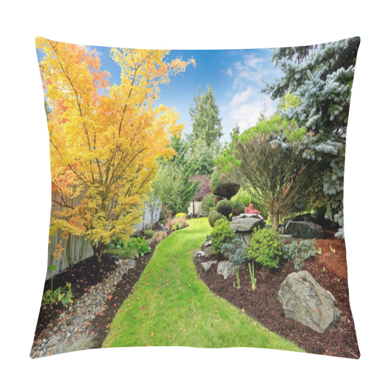 Personality  Backyard Landscape Design. Tropical Theme Pillow Covers