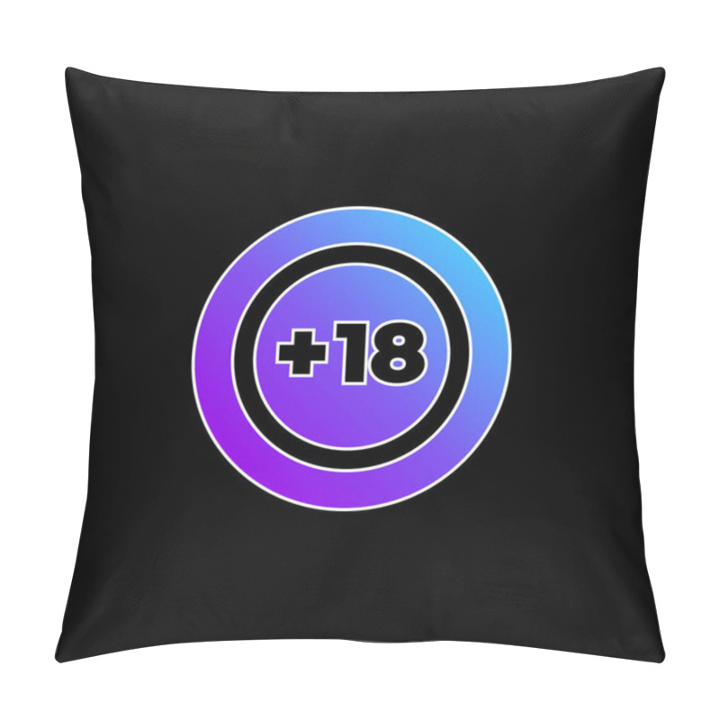 Personality  +18 Blue Gradient Vector Icon Pillow Covers