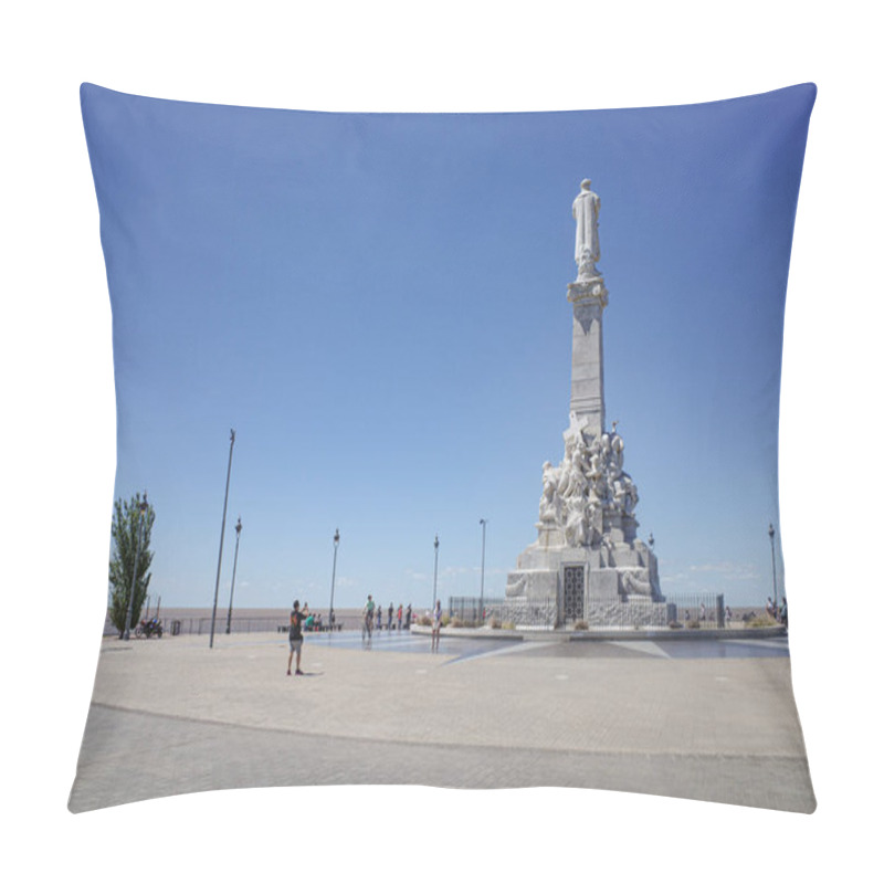 Personality  Buenos Aires, Argentina - 23 Nov, 2024: Monument To Christopher  Pillow Covers