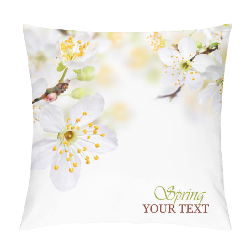 Personality  Spring Blossom Background With White Flowers Pillow Covers