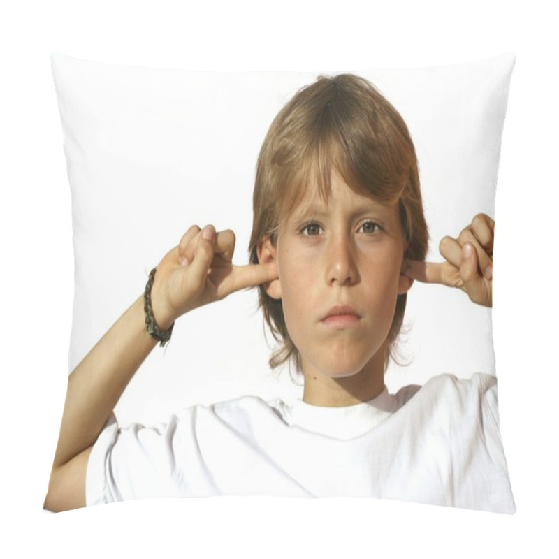 Personality  Rebellious Child Fingers In Ears Pillow Covers