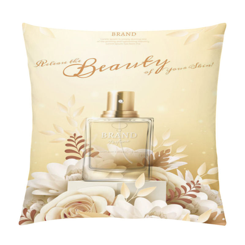 Personality  Perfume Ads With Paper Flowers Pillow Covers