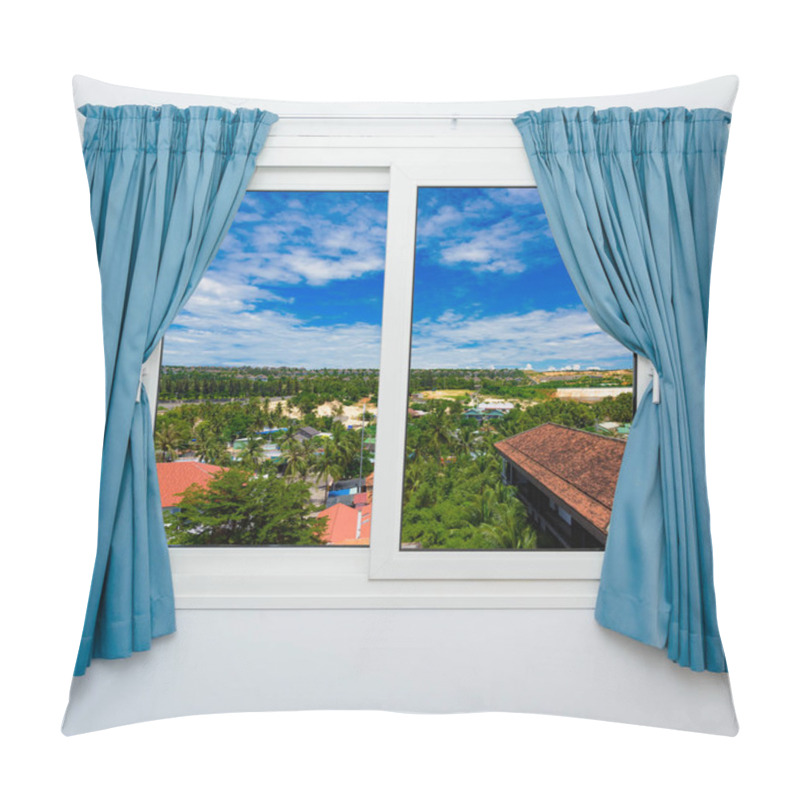 Personality  View From The Hotel Window Resort Tropics Sea Coast Pillow Covers