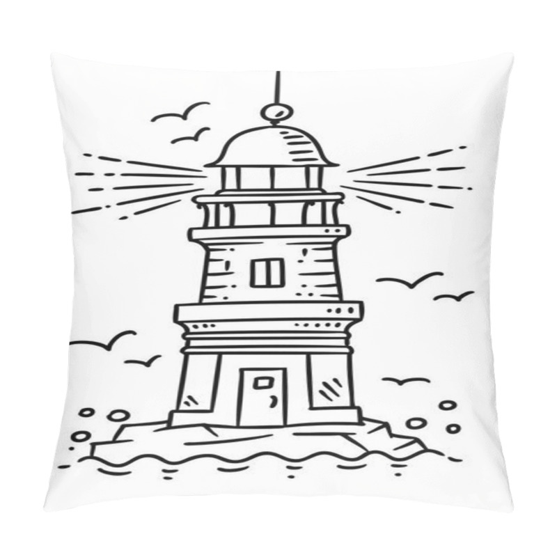 Personality  Lighthouse Building On The Rock Pillow Covers