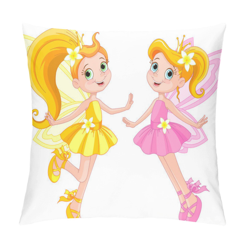 Personality  Two Cute Fairies In Fly Pillow Covers