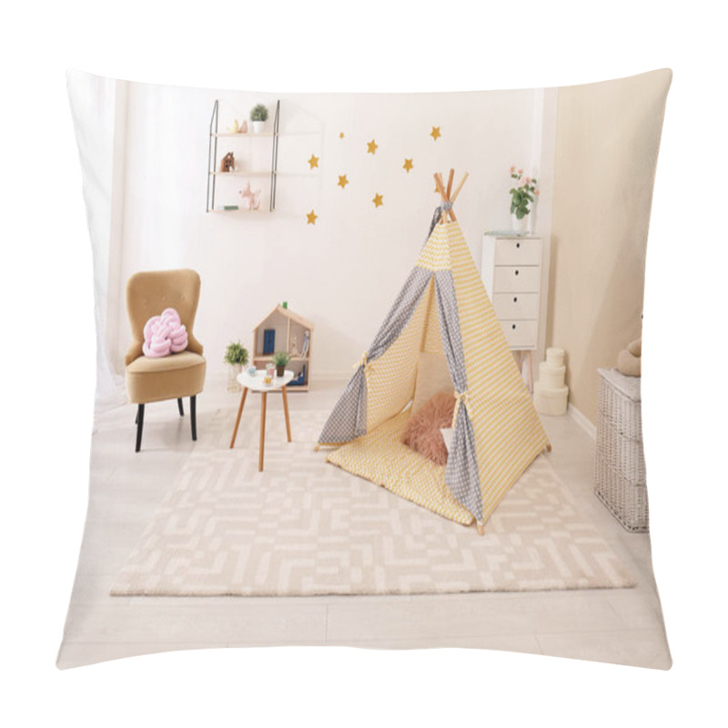 Personality  Cozy Kids Room Interior With Play Tent And Toys Pillow Covers