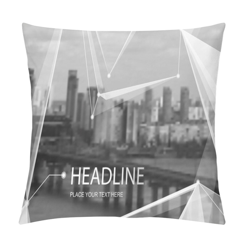 Personality  Modern Abstract Composition In Minimalistic Fashion Art. Fancy Font Design For Banner, Cover, Flyer, Ad Text Fiber, Frame, Website Or Internet Web Page. City River Bridge Icon With Dots, Lines Figure Pillow Covers