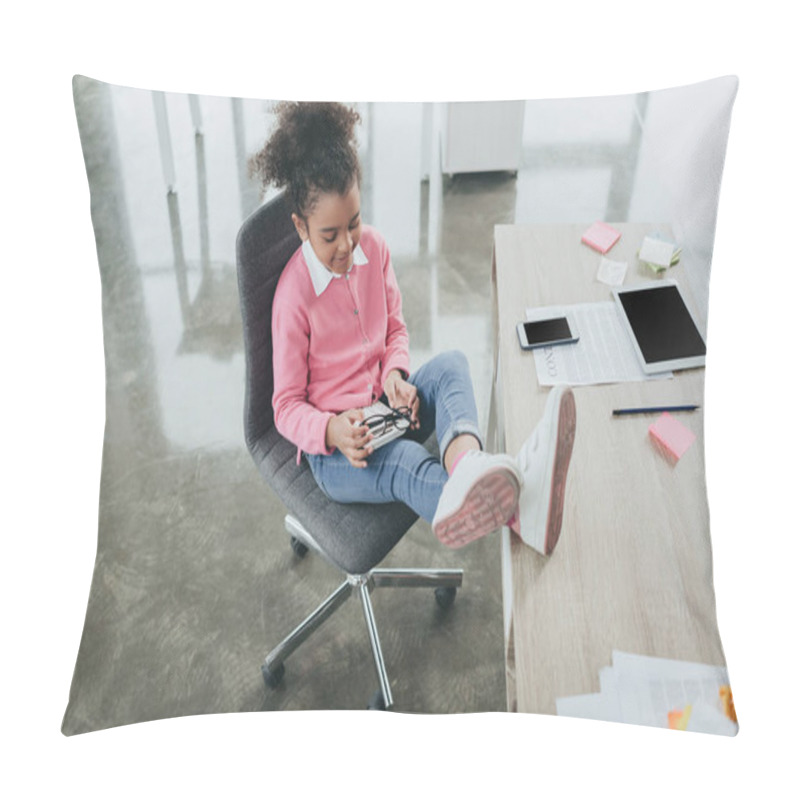 Personality  Little African American Businesswoman  4 Pillow Covers