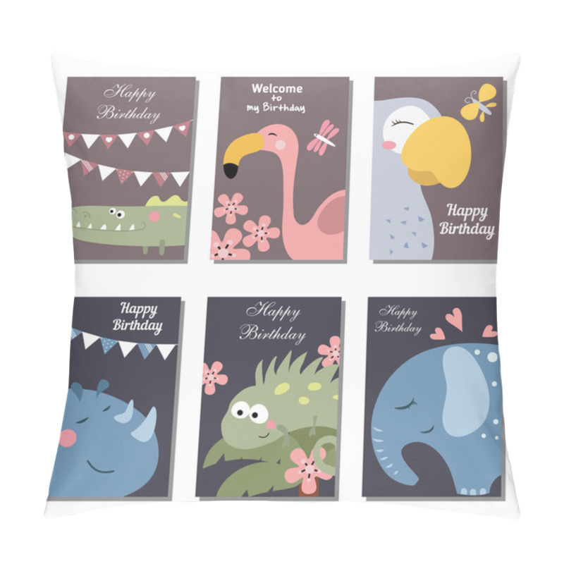 Personality  Collection Of Cute Birthday Cards. Pillow Covers