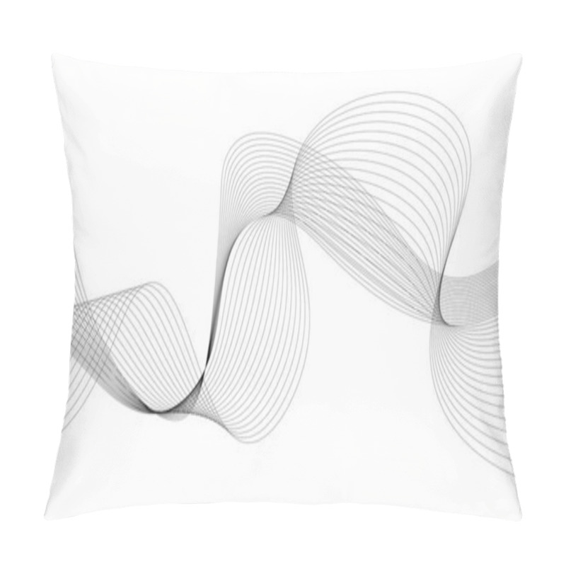 Personality  Abstract Curved Lines Of Fluid Motion. Vector Illustration Pillow Covers