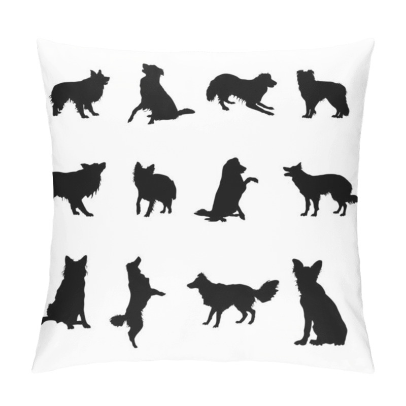 Personality  Border Collie Dog Silhouettes, Border Collie Silhouette Collection Pillow Covers