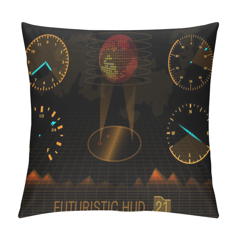 Personality  Futuristic User Interface HUD Pillow Covers