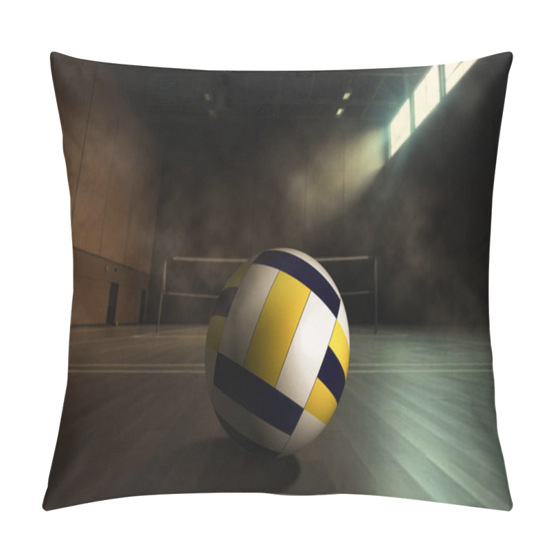 Personality  Volleyball Image With Indoor Volleyball Court In The Background. Pillow Covers