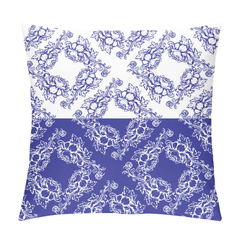 Personality  Seamless Blue Floral Pattern. Background In The Style Of Chinese Pillow Covers