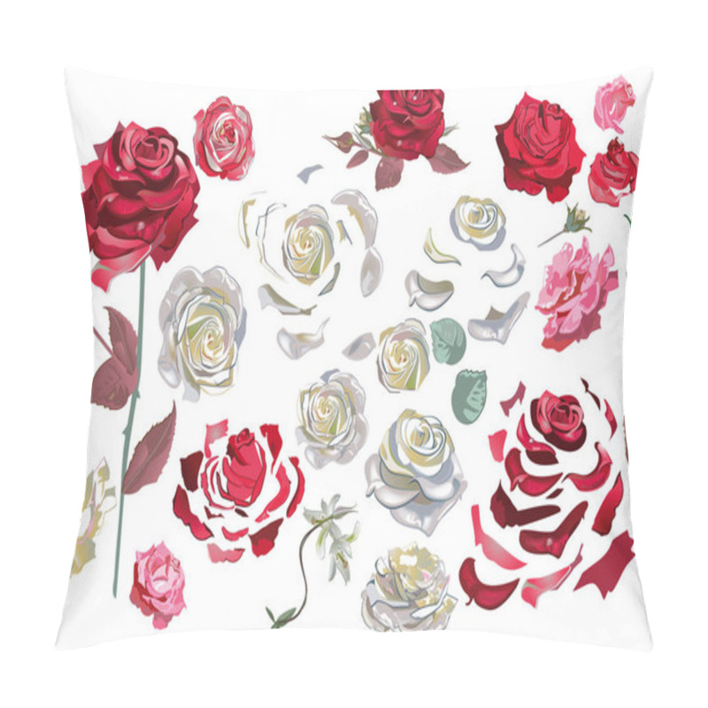 Personality  Floral Decorations With Peonies, Roses And Dahlias. Pillow Covers