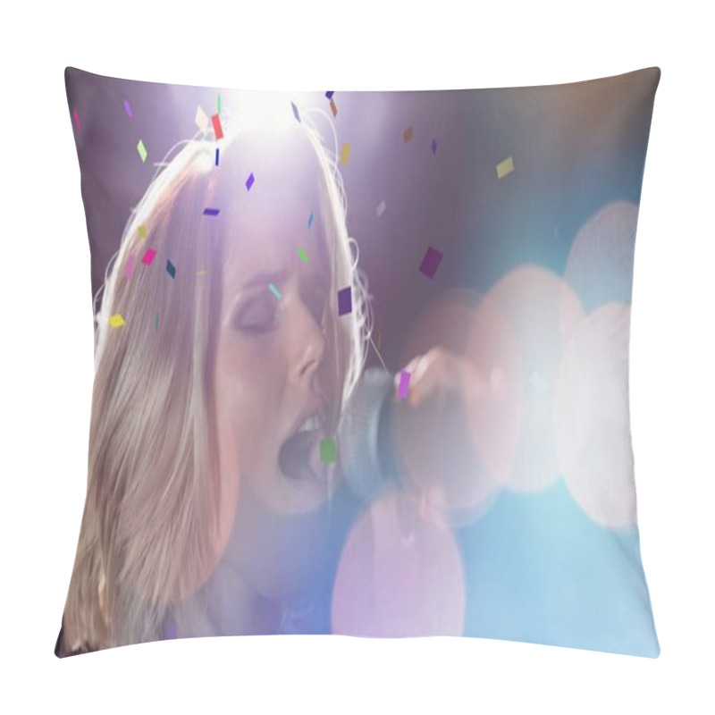 Personality  Girl Singing At Concert  Pillow Covers