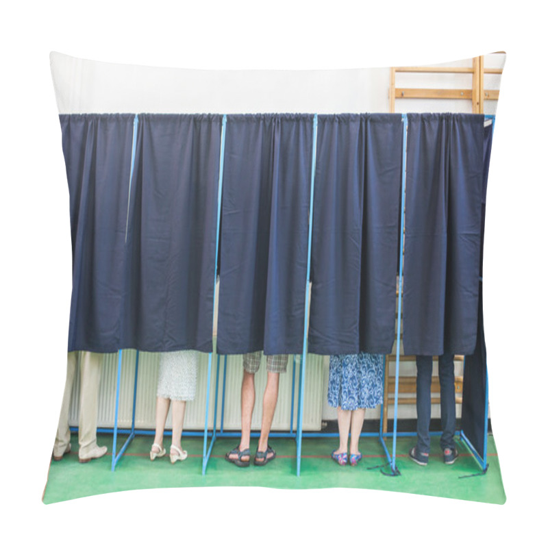 Personality  People Voting In Booths Pillow Covers