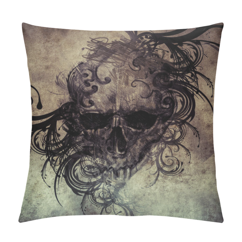 Personality  Sketch Of Tattoo Art Pillow Covers