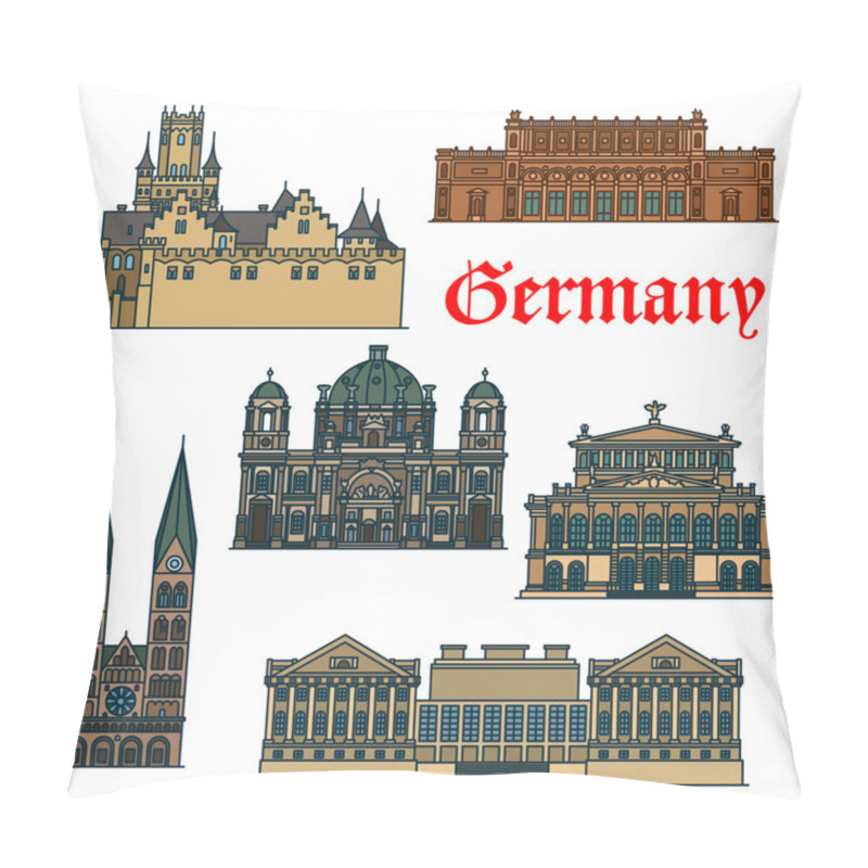 Personality  Travel Guide Thin Line Icon Of German Attractions Pillow Covers