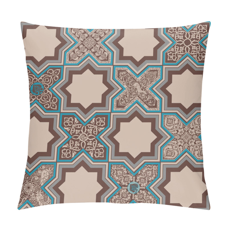 Personality  Seamless Pattern In The Style Of Tile With Persian Ornament. Pillow Covers