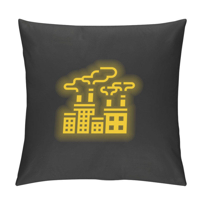 Personality  Air Pollution Yellow Glowing Neon Icon Pillow Covers