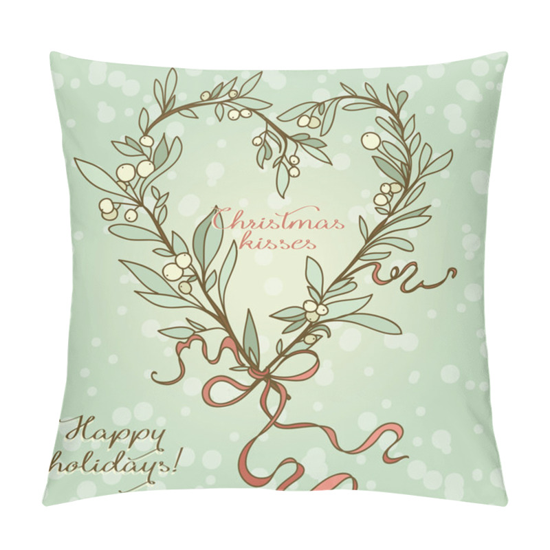 Personality  Heart Formed Mistletoe Pillow Covers