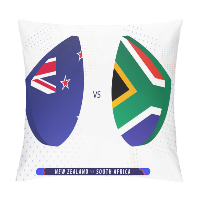 Personality  New Zealand Vs South Africa Final Rugby Match, International Rugby Competition 2023. Template For World Tournament. Pillow Covers