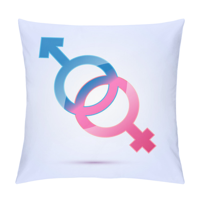 Personality  Vector Illustration Of Male And Female Sex Symbol. Pillow Covers