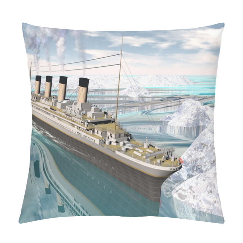 Personality  Titanic Ship - 3D Render Pillow Covers