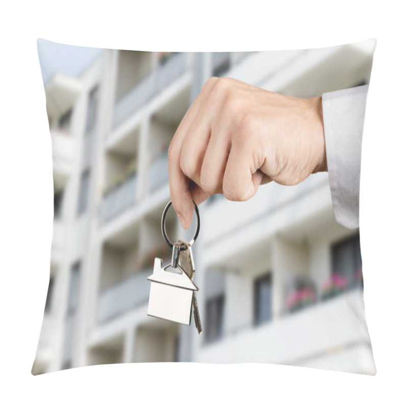 Personality  Man Hand Holding Keys With To New House Pillow Covers