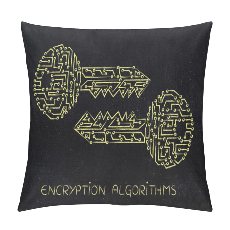 Personality  Matching Keys Made Of Electronic Circuits, Encryption & Cryptogr Pillow Covers