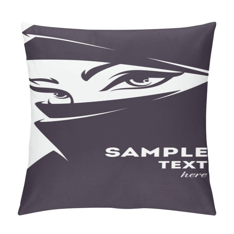 Personality  Beautiful Face Of Arabic Muslim Woman, Vector Bannerbeautiful Fa Pillow Covers