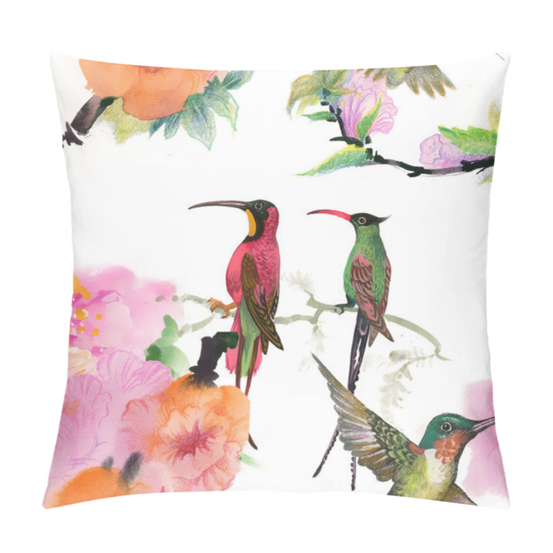 Personality  Wild Birds And Flowers Pillow Covers