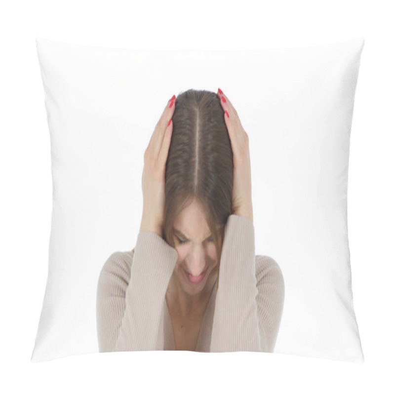 Personality  Upset By Loss, Failed Woman Pillow Covers