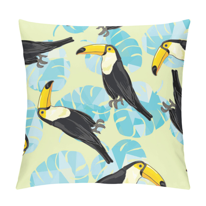 Personality  Toucan Birds And Palm Leaves Pillow Covers