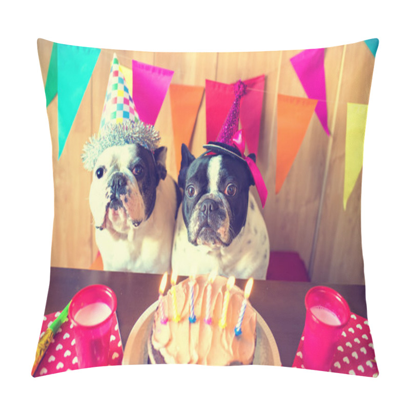 Personality  Couple Of Dogs On Birthday Party Pillow Covers