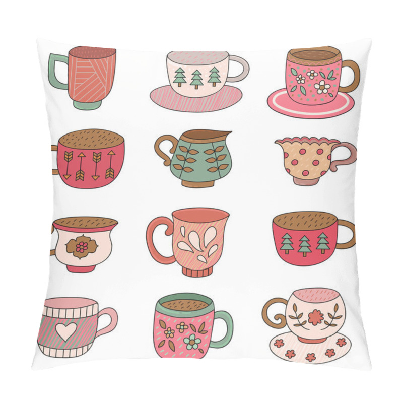 Personality  Pattern With Tea Cups Pillow Covers