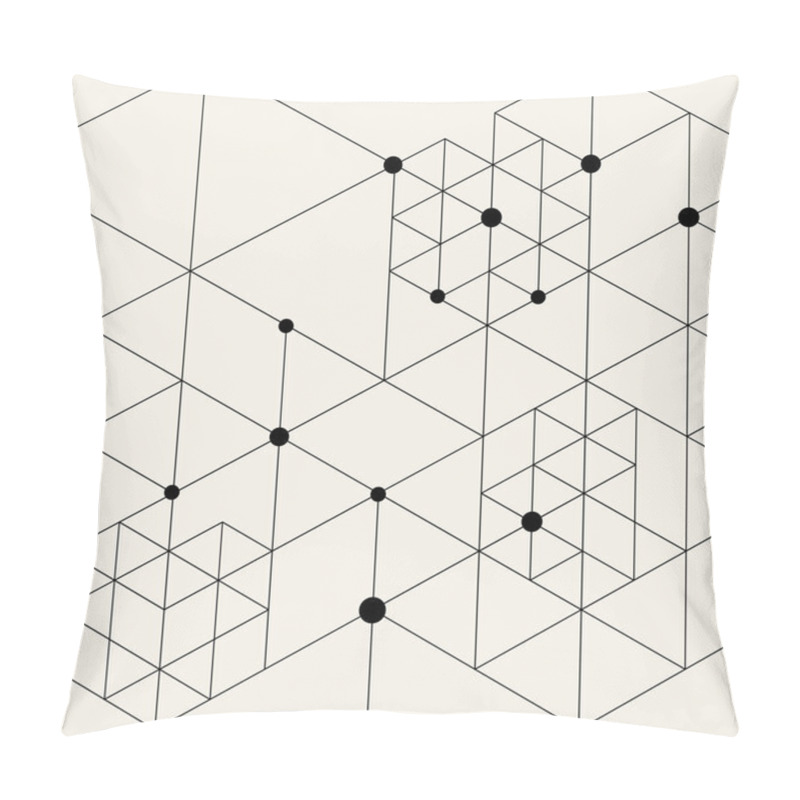 Personality  Modern Black Techno Geometric Pattern Pillow Covers