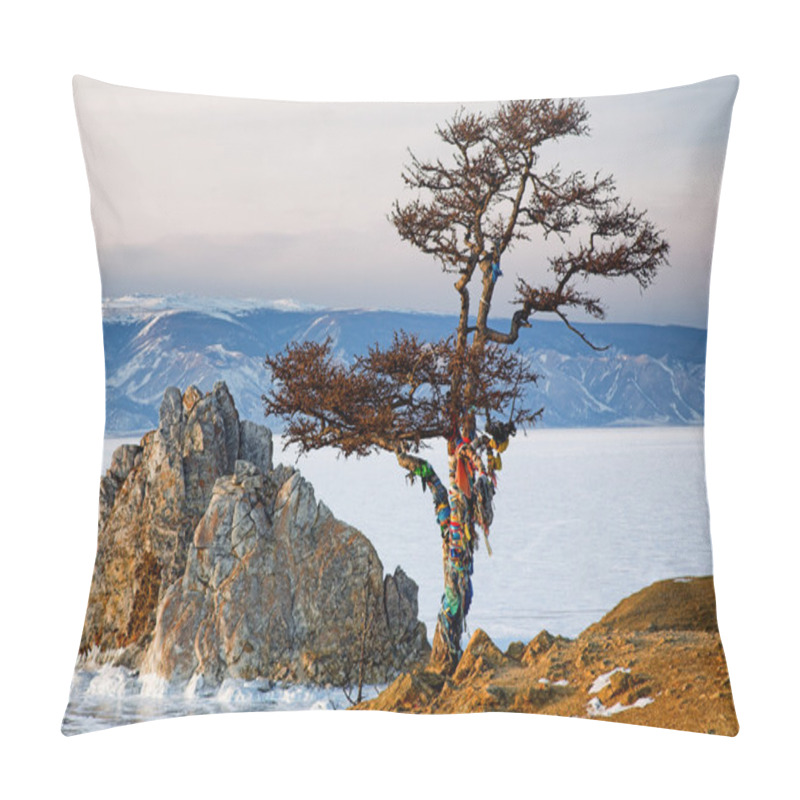 Personality  Shaman Tree On Winter Baikal.  Pillow Covers