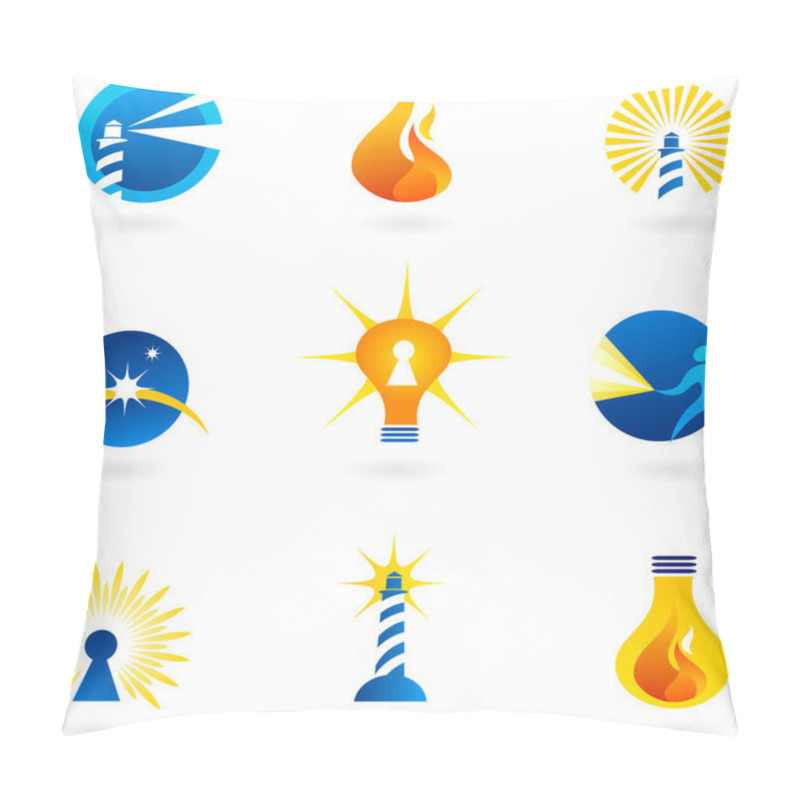 Personality  Light And Fire Icons Pillow Covers