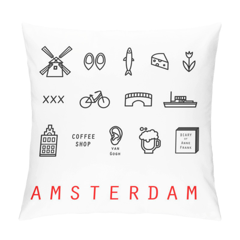 Personality  Amsterdam Icons Pillow Covers